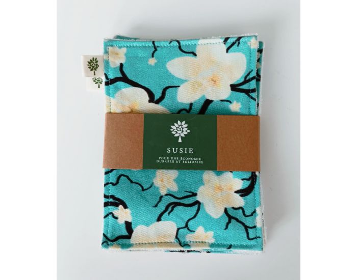 SUSIE Lot de 5 Lingettes imprimes 100 % coton bio 11 x 15 cm (16)