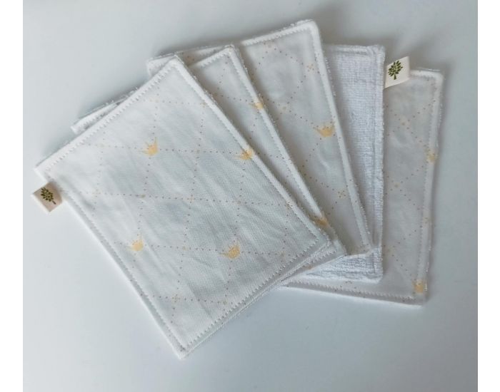 SUSIE Lot de 5 Lingettes imprimes 100 % coton bio 11 x 15 cm (19)