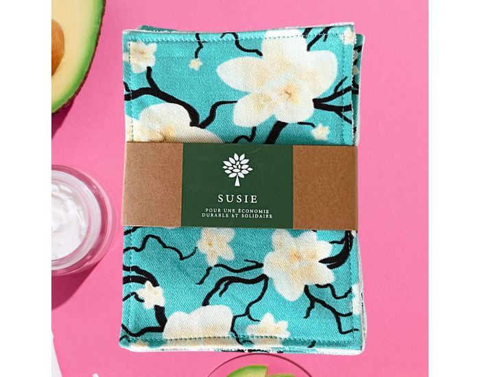 SUSIE Lot de 5 Lingettes imprimes 100 % coton bio 11 x 15 cm (4)