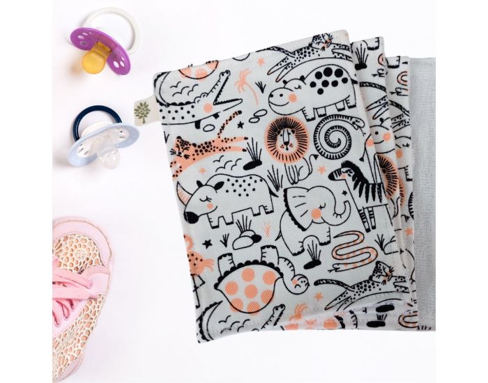 SUSIE Lot de 5 Lingettes imprimes 100 % coton bio 11 x 15 cm (5)