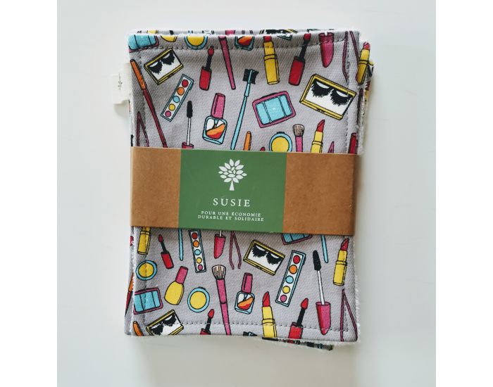 SUSIE Lot de 5 Lingettes imprimes 100 % coton bio 11 x 15 cm (8)