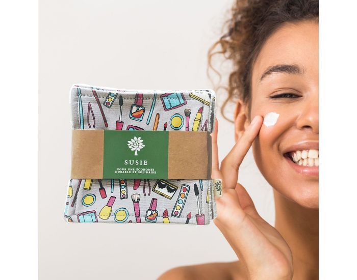 SUSIE Lot De 5 Lingettes Imprimes 100 % Coton Bio - 11 x 11 cm (1)