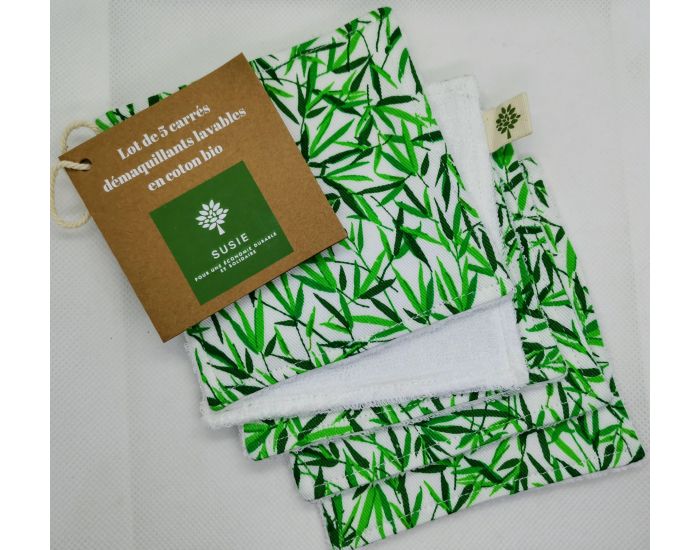 SUSIE Lot De 5 Lingettes Imprimes 100 % Coton Bio - 11 x 11 cm (11)