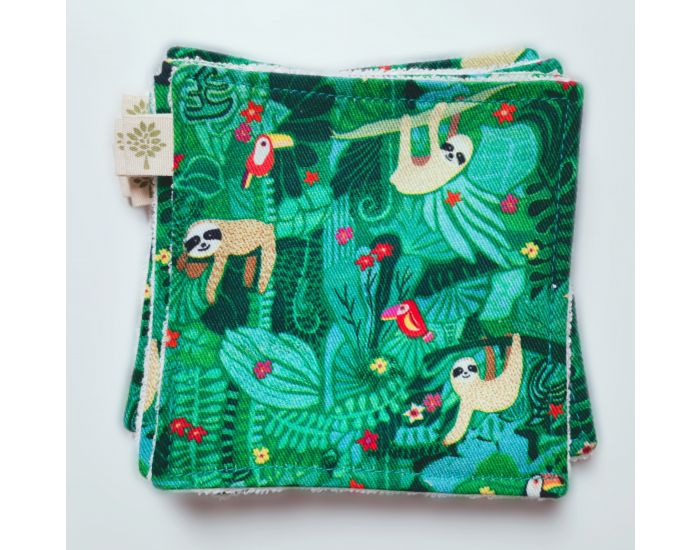 SUSIE Lot De 5 Lingettes Imprimes 100 % Coton Bio - 11 x 11 cm (16)