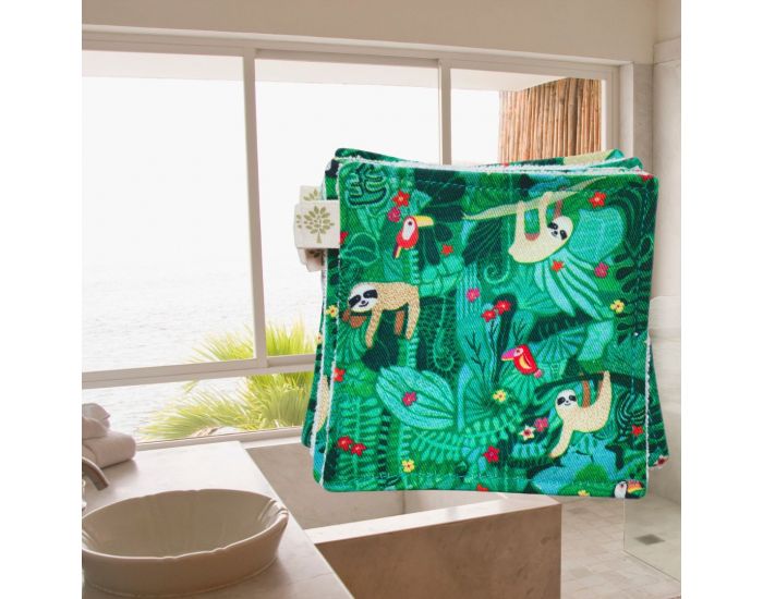 SUSIE Lot De 5 Lingettes Imprimes 100 % Coton Bio - 11 x 11 cm (7)