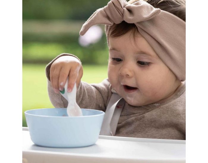 DODDL Set de voyage 2 couverts ergonomiques pour bb Verts - Ds 6 mois (3)