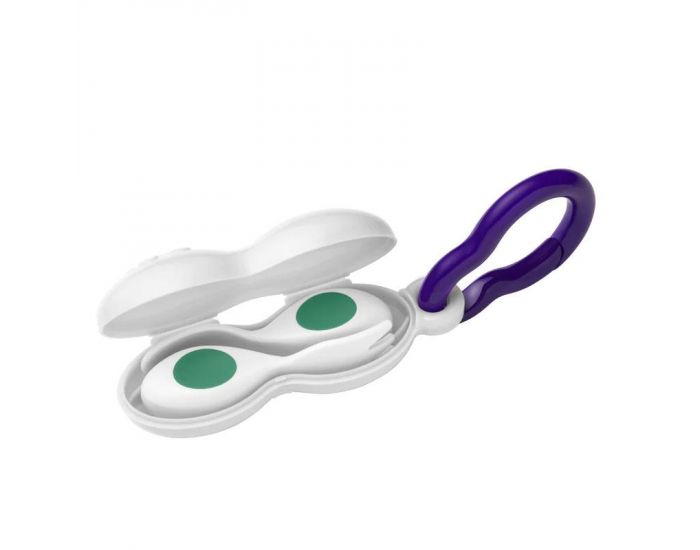 DODDL Set de voyage 2 couverts ergonomiques pour bb Verts - Ds 6 mois (6)