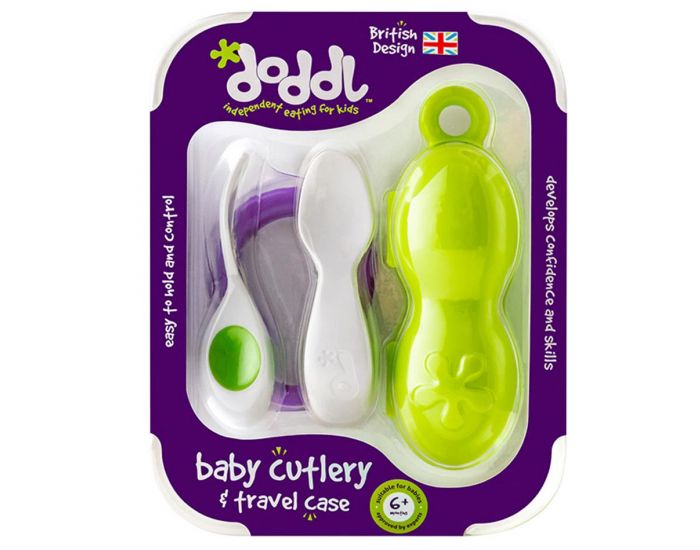 DODDL Set de voyage 2 couverts ergonomiques pour bb Verts - Ds 6 mois (7)