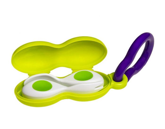 DODDL Set de voyage 2 couverts ergonomiques pour bb Verts - Ds 6 mois (8)