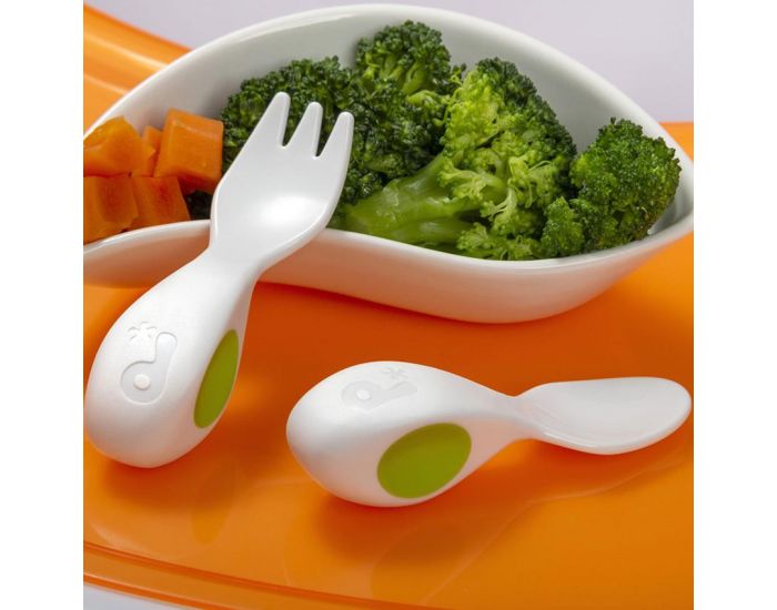 DODDL Set de voyage 2 couverts ergonomiques pour bb Verts - Ds 6 mois (10)