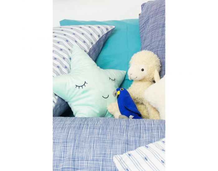 KADOLIS Housse de Couette Bb en Coton bio Bleu Chin + Taie (1)