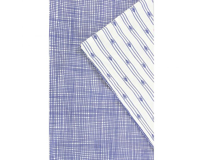 KADOLIS Housse de Couette Bb en Coton bio Bleu Chin + Taie (2)