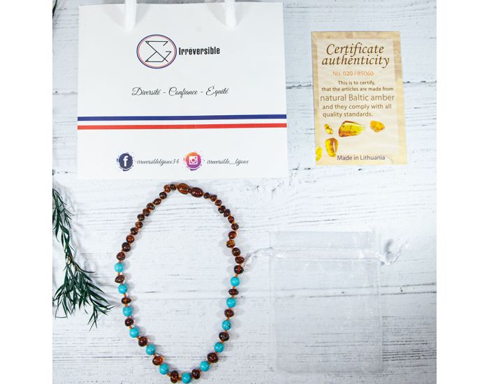  Collier d'Ambre & Turquoise Bleue - Bb (4)