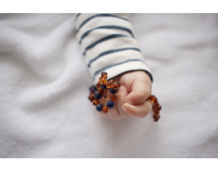 IRREVERSIBLE Collier d'ambre & lapis lazuli - Pour bb (6)