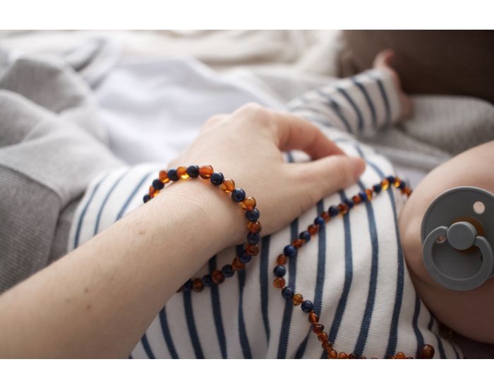 IRREVERSIBLE Collier d'ambre & lapis lazuli - Pour bb (7)
