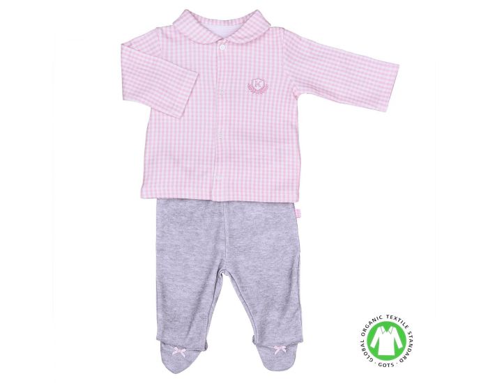 SEVIRA KIDS Ensemble Vtements Bb - Pyjama 2 Pices - Vichy Karl Rose (4)