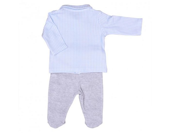 SEVIRA KIDS Ensemble vtements Bb - Pyjama 2 pices - Vichy Karl Bleu (5)
