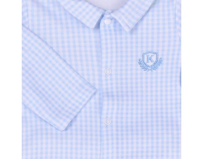 SEVIRA KIDS Ensemble vtements Bb - Pyjama 2 pices - Vichy Karl Bleu (6)