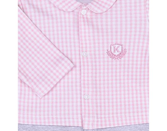 SEVIRA KIDS Dors-bien Pyjama Bb en Coton Bio - Vichy Karl Rose (8)