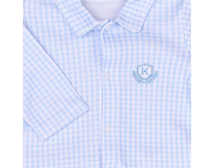 SEVIRA KIDS Dors-Bien Pyjama Bb en Coton Bio - Vichy Karl Bleu (2)