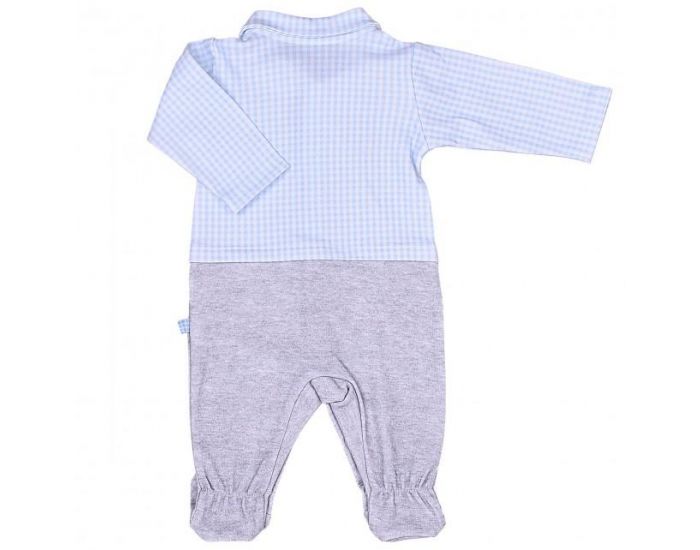 SEVIRA KIDS Dors-Bien Pyjama Bb en Coton Bio - Vichy Karl Bleu (6)