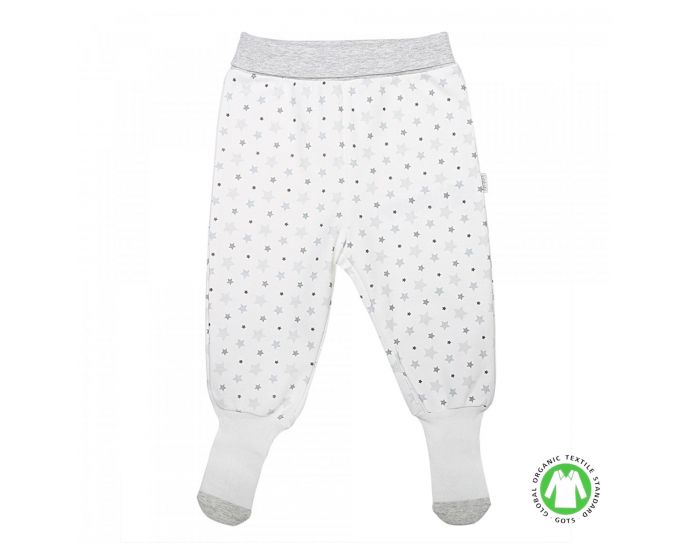 SEVIRA KIDS Pantalon bb fille avec pieds faon chaussettes - coton bio - toiles (3)