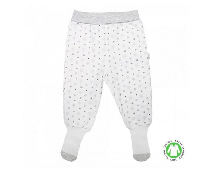 SEVIRA KIDS Pantalon bb fille avec pieds faon chaussettes - coton bio - toiles (4)