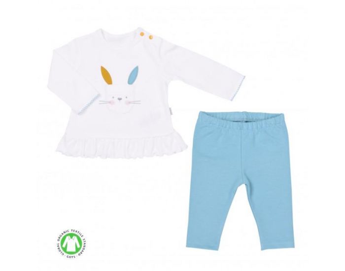 SEVIRA KIDS Ensemble Vtements Bb en Coton Biologique - Pyjama 2 Pices - Lapinou (6)
