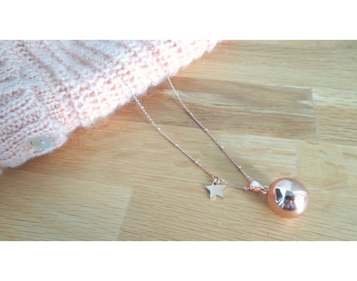 MADELEINE ET MAMAN Bola De Grossesse Or Rose et Etoile Acier. (1)