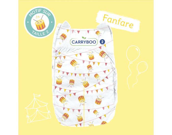 CARRYBOO Couches cologiques Dermo-Sensitives T2 - 3  6Kg - 6x56 Couches (3)