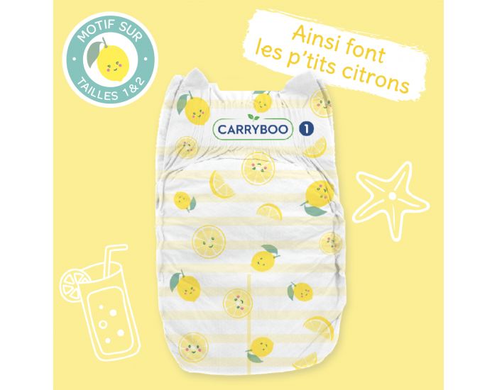 CARRYBOO Couches �cologiques Dermo-Sensitives T1 - 2 � 5Kg - 27 Couches (1)