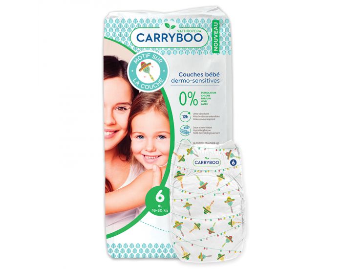 CARRYBOO Couches cologiques Dermo-Sensitives T6 - 16 30Kg - 36 Couches (4)