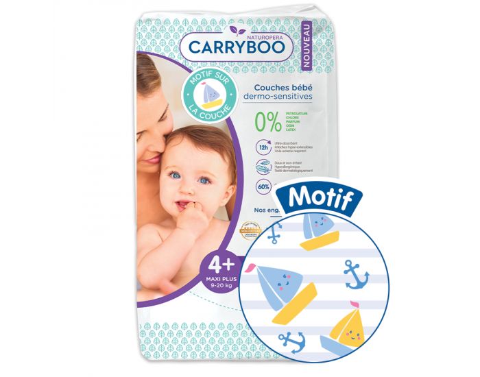 CARRYBOO Couches cologiques Dermo-Sensitives T4+ - 9 20Kg - 46 Couches (3)