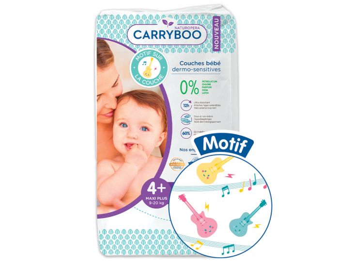 CARRYBOO Couches cologiques Dermo-Sensitives T4+ - 9  20kg - 6x46 Couches (3)