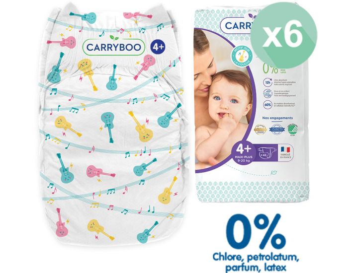 CARRYBOO Couches cologiques Dermo-Sensitives T4+ - 9  20kg - 6x46 Couches (4)