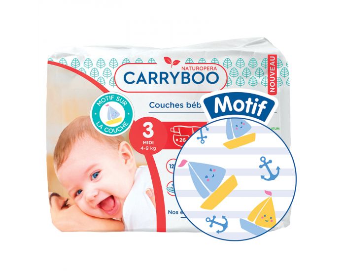 CARRYBOO Couches Ecologiques Dermo-sensitives T3 - 4 9Kg - 6x26 couches (3)