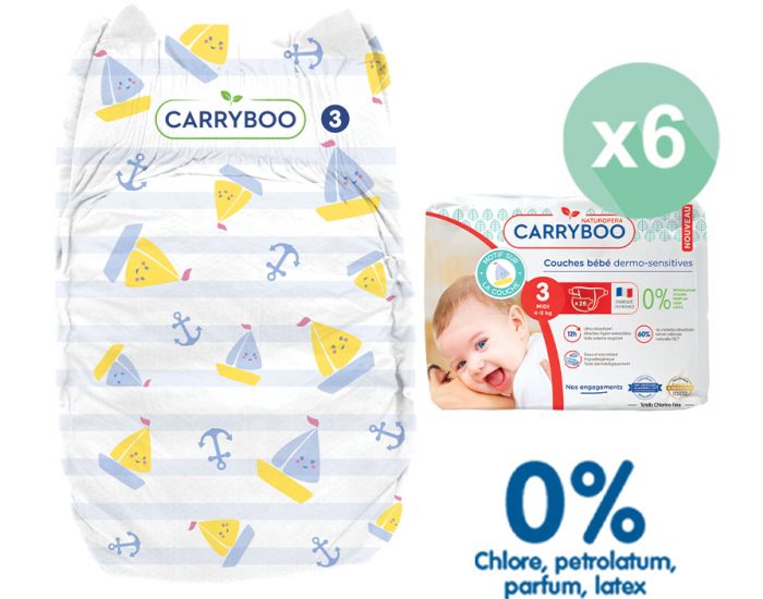 CARRYBOO Couches Ecologiques Dermo-sensitives T3 - 4 9Kg - 6x26 couches (4)
