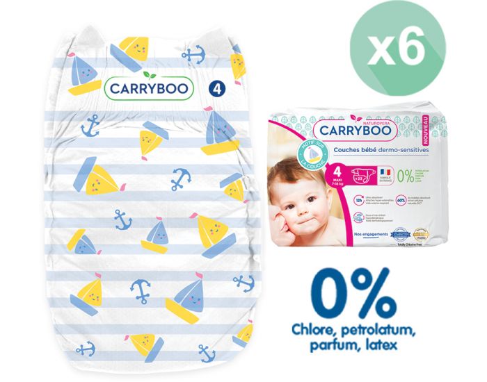 CARRYBOO Couches Ecologiques Dermo-sensitives T4 -7 18 Kg - 6x23 couches (4)
