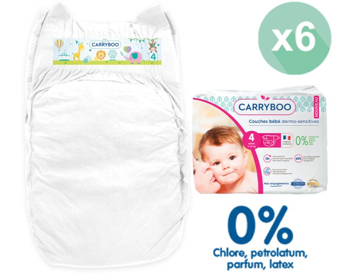 CARRYBOO Couches Ecologiques Dermo-sensitives T4 -7 18 Kg - 6x23 couches (7)