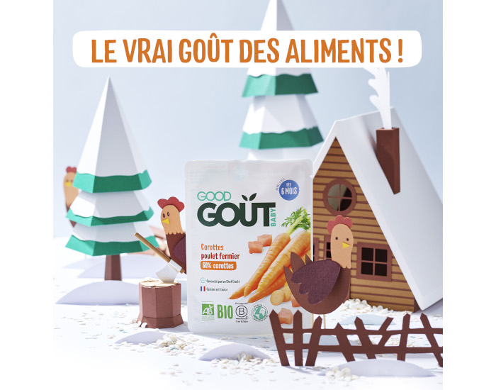 GOOD GOUT Petit Plat Bb Carotte Poulet Fermier - 190 g  - Ds 6 mois (1)