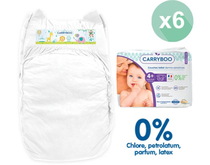 CARRYBOO Couches Ecologiques Dermo-sensitives T4+ - 9 20Kg - 6x22 couches (6)