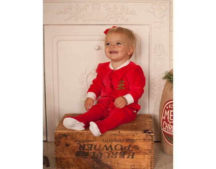 BEBESEO Barboteuse Nol Organique 100% Bio Rouge (1)