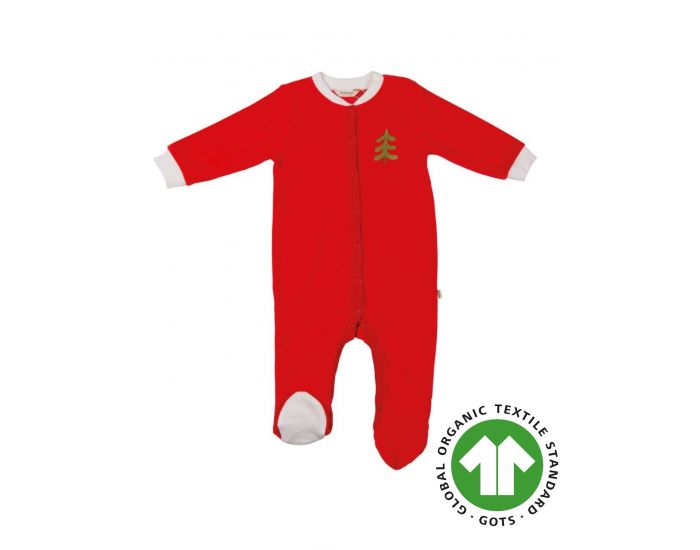 BEBESEO Barboteuse Nol Organique 100% Bio Rouge (2)