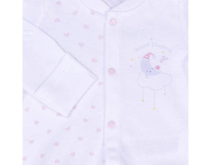 BEBESEO Pyjama 2 Pices 100% Bio Rose Pull + Pantalon Avec Boutons Pressoirs (1)