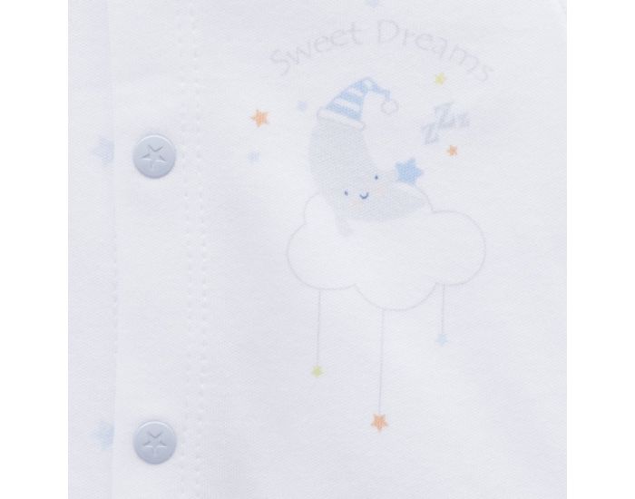 BEBESEO Pyjama 2 Pices 100% Bio Bleu Pull + Pantalon Avec Boutons Pressoirs (2)