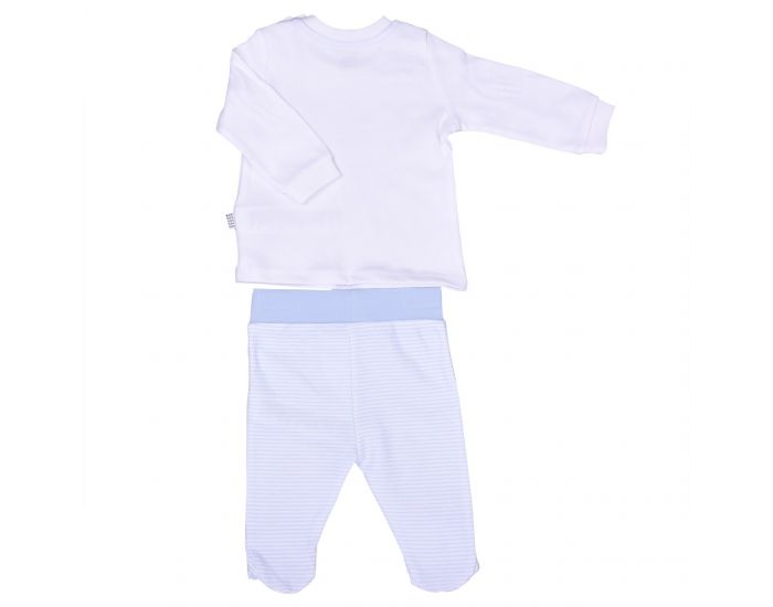 BEBESEO Pyjama 2 Pices Bleu 100% Bio Pull + Pantalon (1)