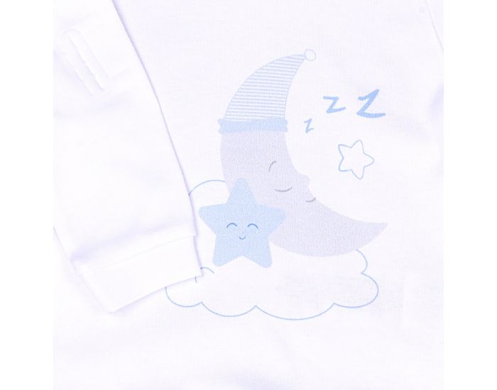 BEBESEO Pyjama 2 Pices Bleu 100% Bio Pull + Pantalon (2)