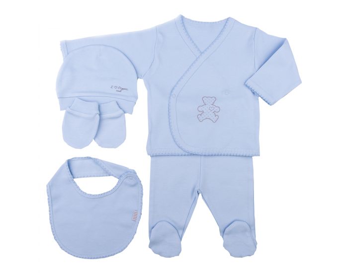 BEBESEO Coffret Naissance 5 Pices Mixte : Pull, Pantalon, Moufles, Bonnet et Bavoir (2)