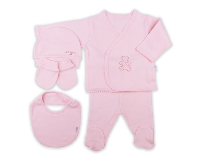 BEBESEO Coffret Naissance 5 Pices Mixte : Pull, Pantalon, Moufles, Bonnet et Bavoir (3)
