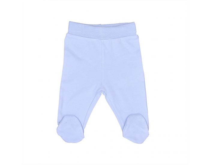 BEBESEO Pyjama 2 Pices 100% Bio Bleu Pull + Pantalon Avec Boutons Pressoirs Et Broderies (2)